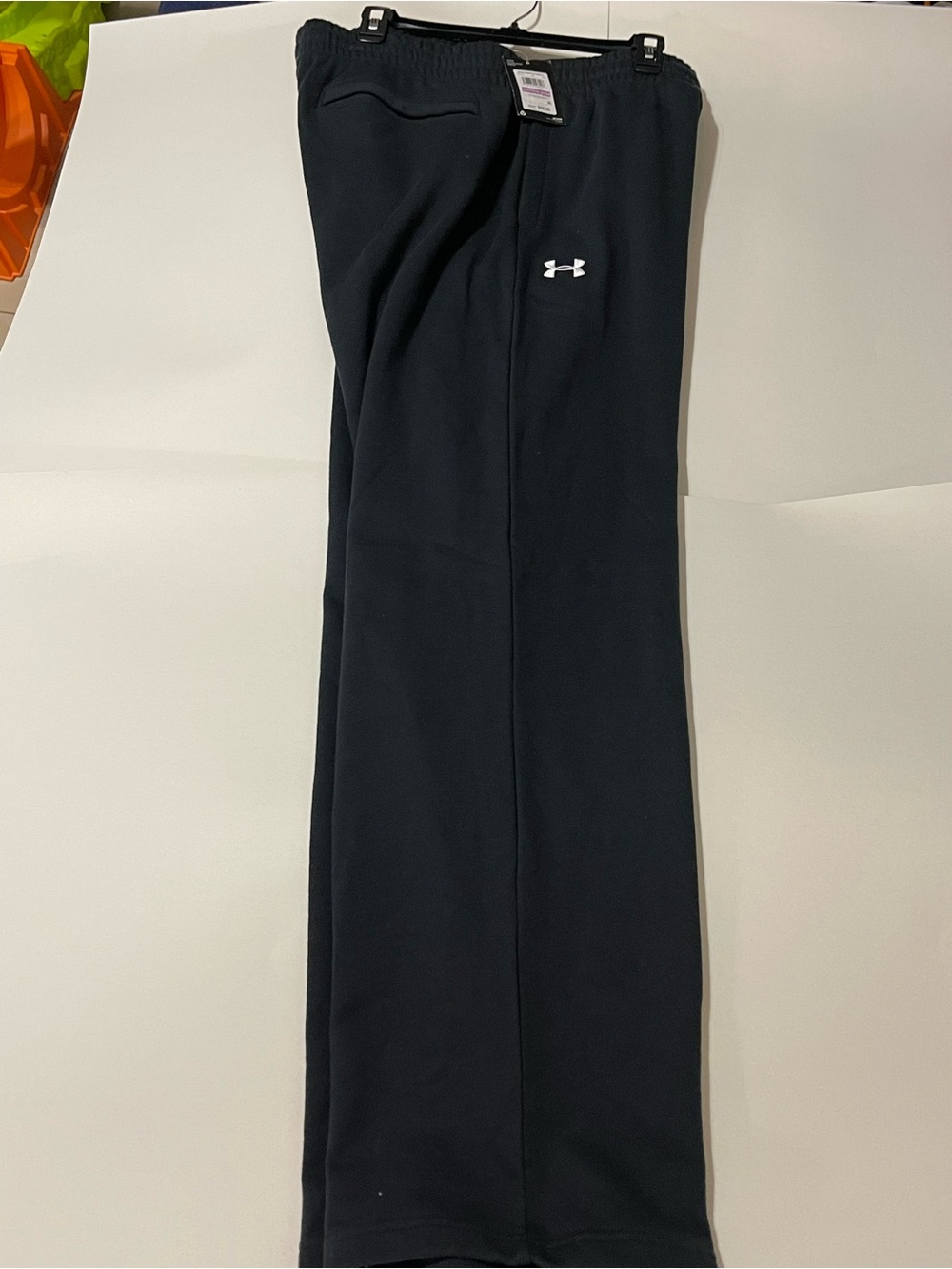 Under Armour Black Track Pants with White Logo